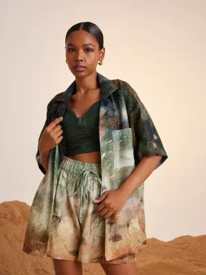 Summer Shirt  Top Oversized Unisex-Underwater-Linen-Ss25-Uos-Udw-Cord