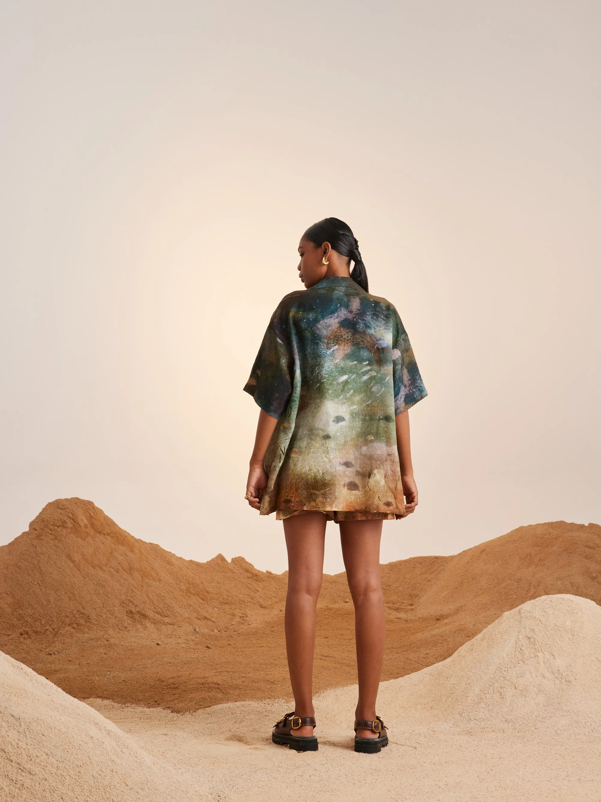 Summer Shirt  Top Oversized Unisex-Underwater-Linen-Ss25-Uos-Udw-Cord
