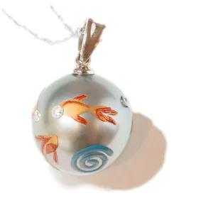 Tahitian Maki-e Koi Pearl Pendant