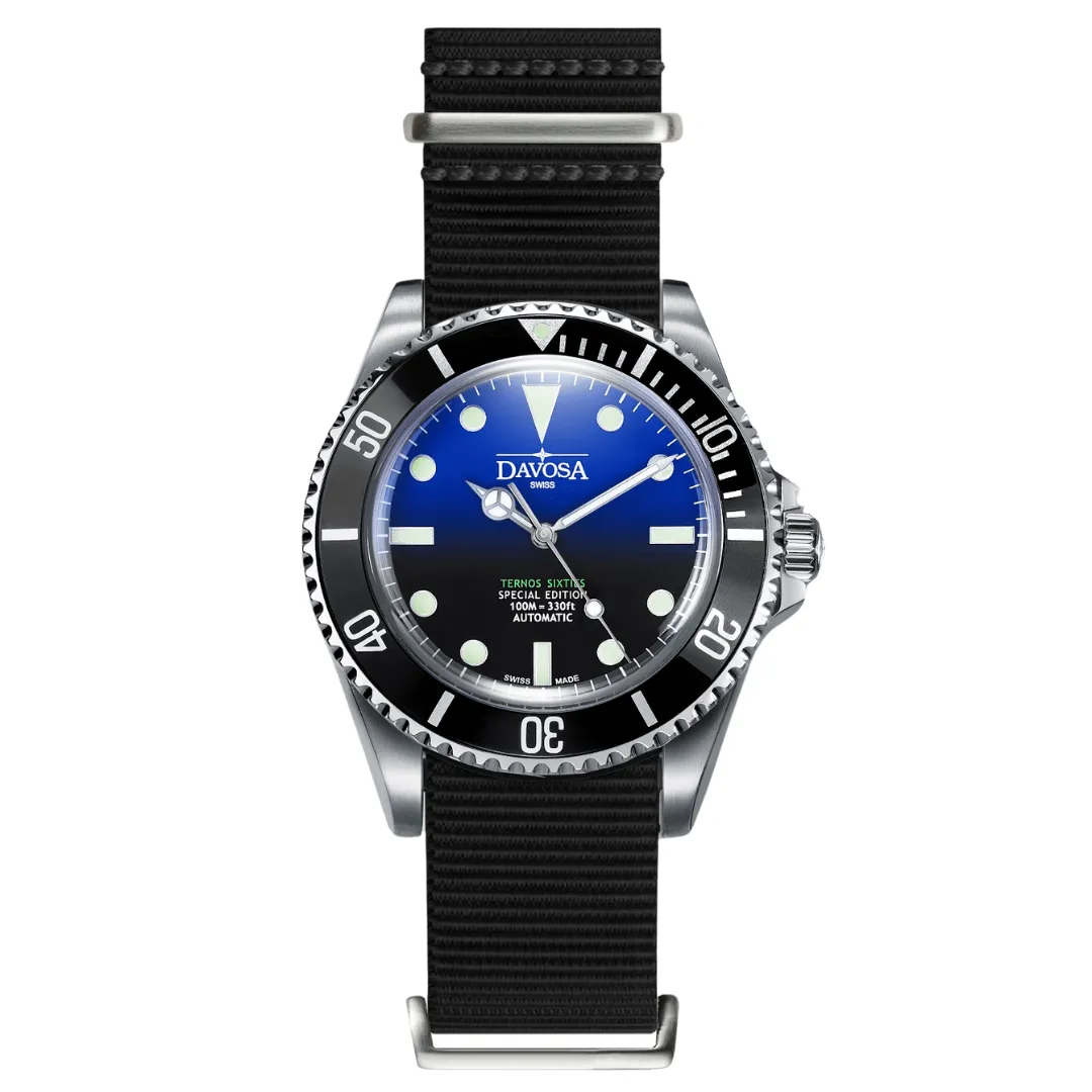 Ternos Sixties Seahorse Special US Edition Faded Blue 16152590   Black Nylon Strap Bundle