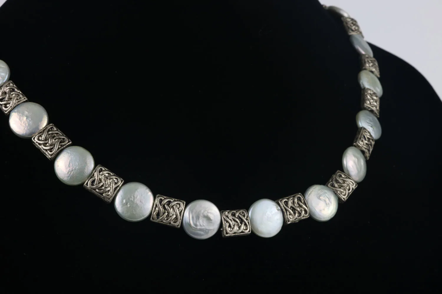 The Perfect Touch - Round Biwa Pearl and Pewter Necklace
