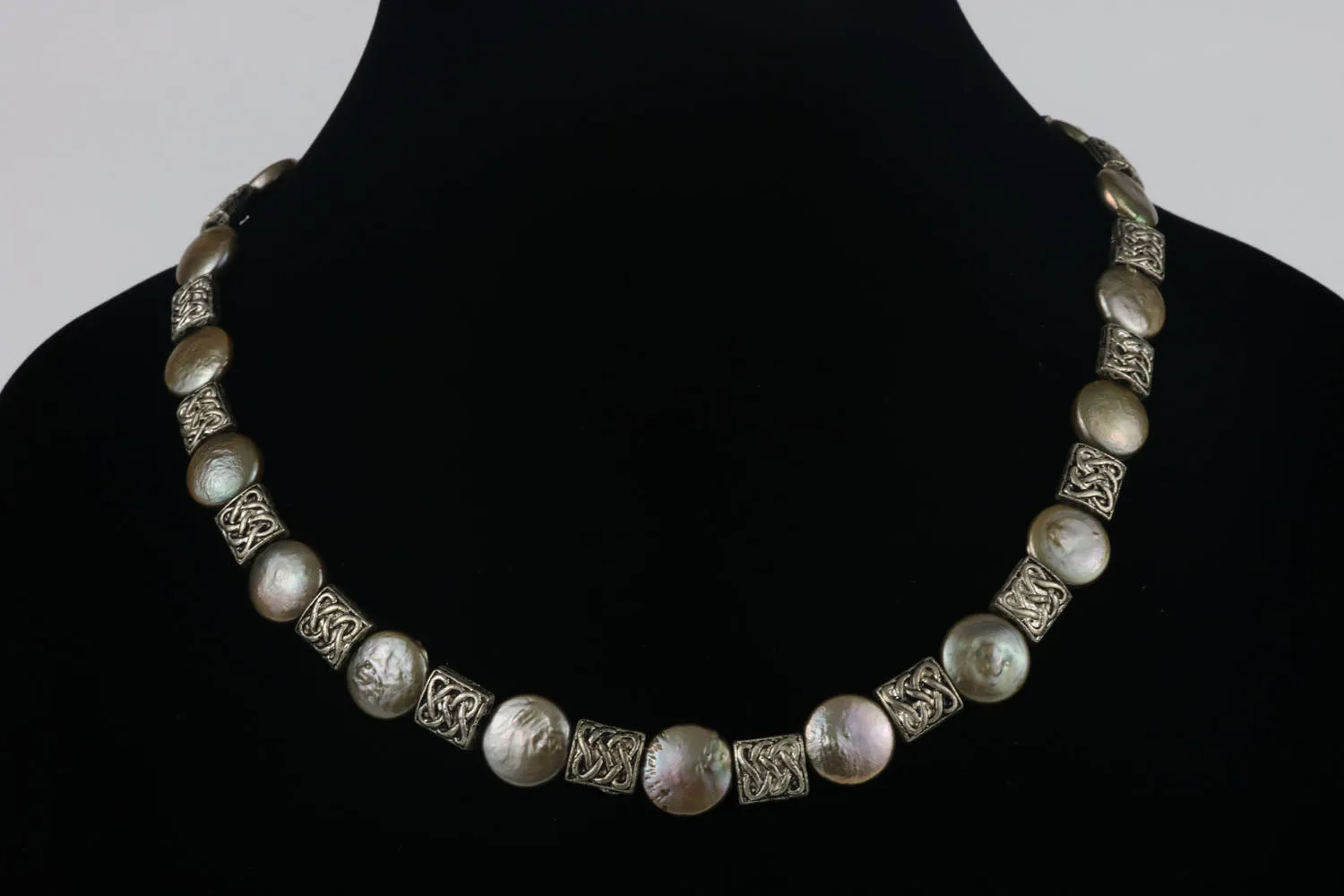 The Perfect Touch - Round Biwa Pearl and Pewter Necklace