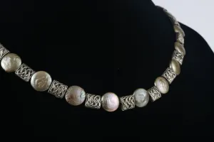 The Perfect Touch - Round Biwa Pearl and Pewter Necklace