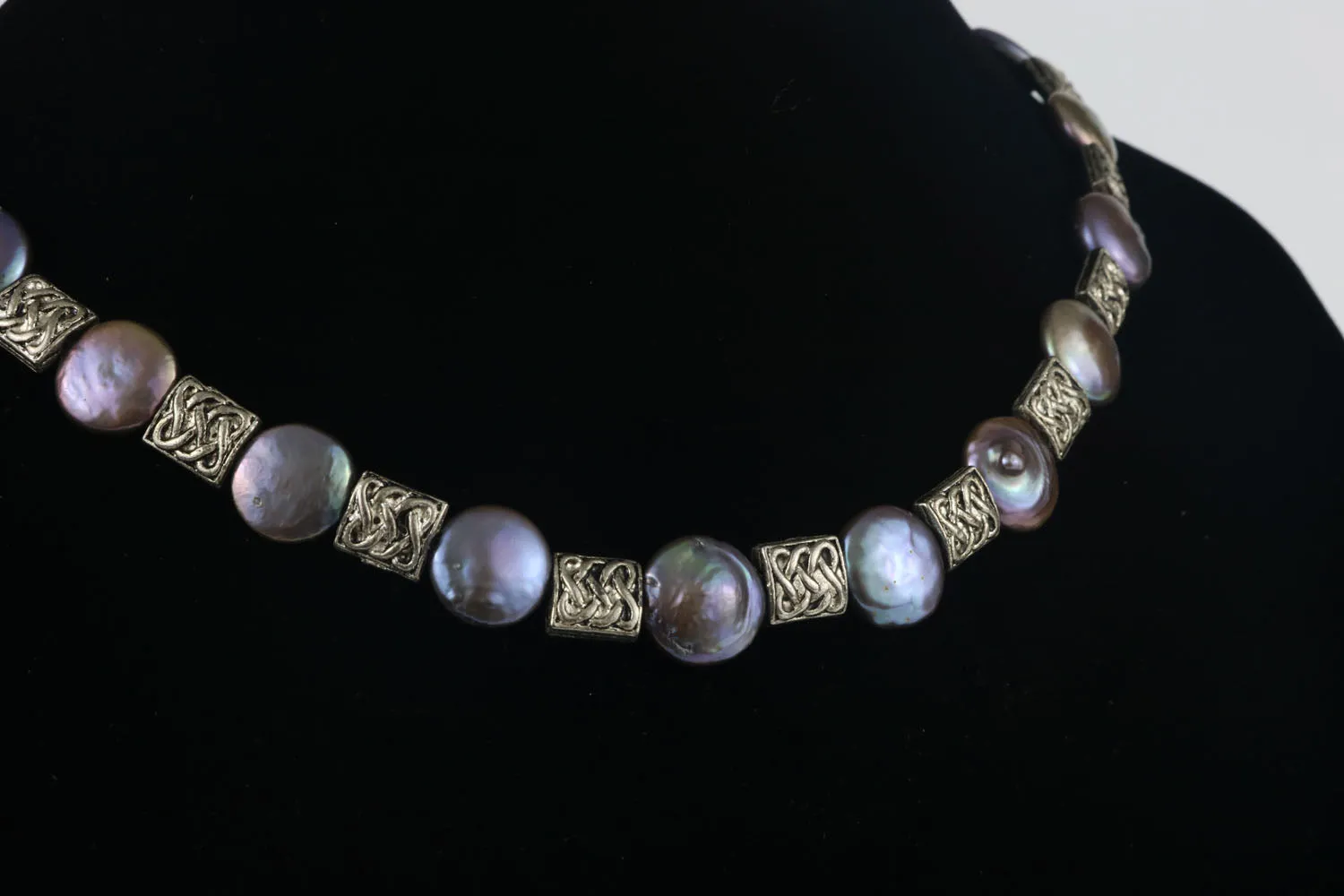 The Perfect Touch - Round Biwa Pearl and Pewter Necklace