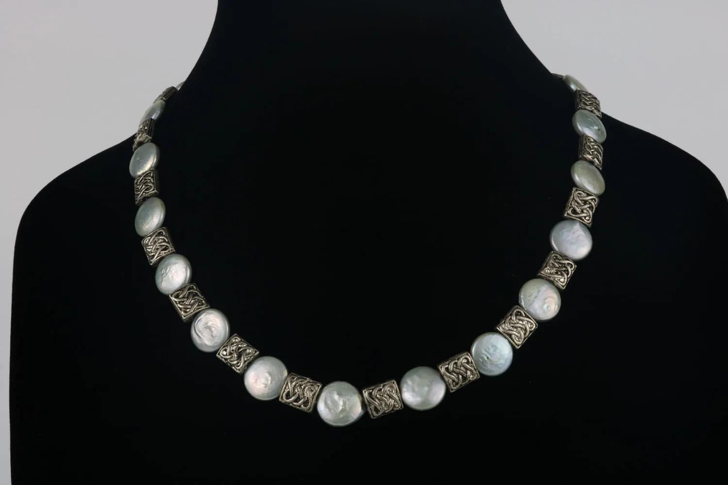 The Perfect Touch - Round Biwa Pearl and Pewter Necklace