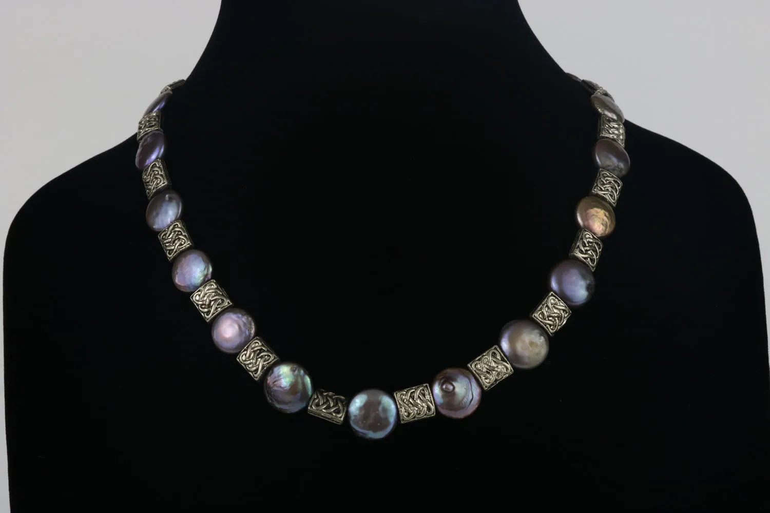 The Perfect Touch - Round Biwa Pearl and Pewter Necklace
