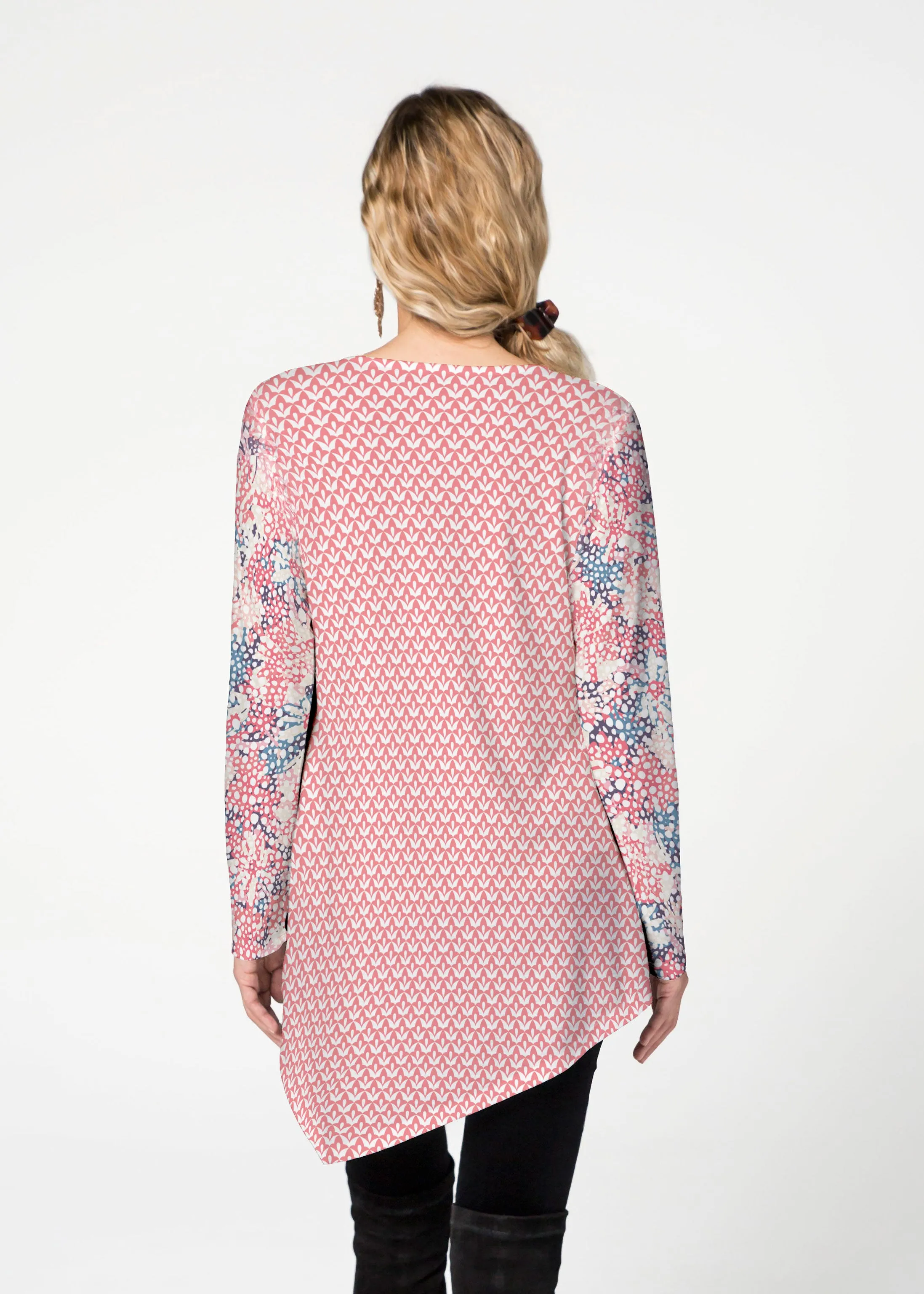 Tulips are Back (7880) ~ Asymmetrical French Terry Tunic