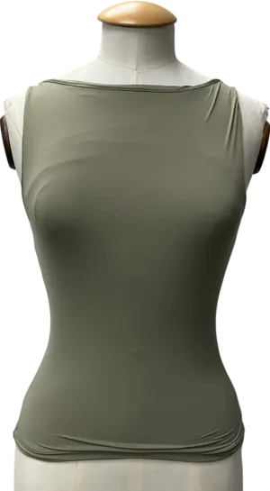Urban Outfitters Green Lia Slinky Slash Neck Tank Top UK XS