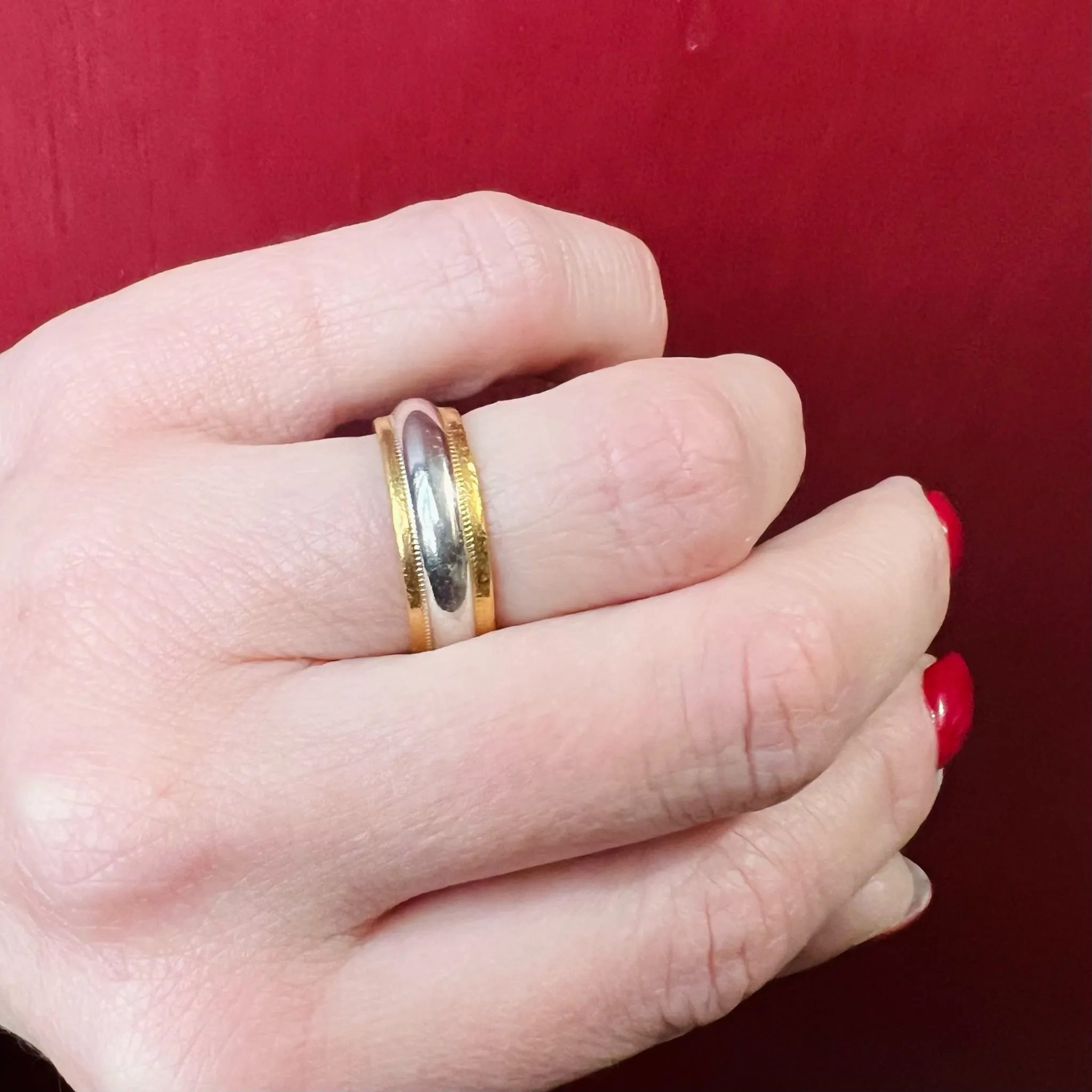 Utterly Precious 24k Gold & Platinum Wedding Band