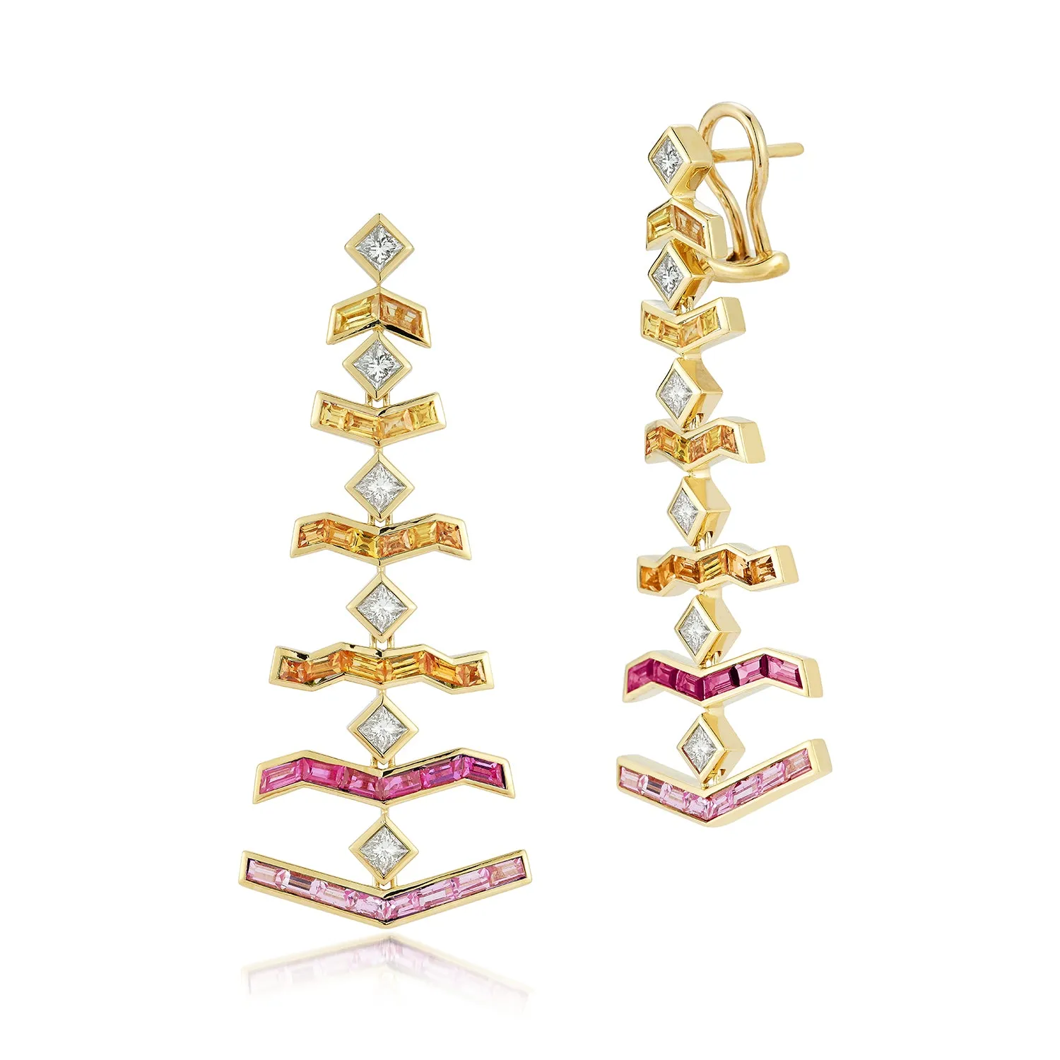 Vibrations Earrings in Sunrise with Diamonds