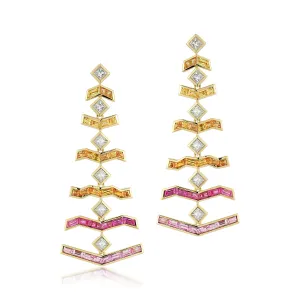 Vibrations Earrings in Sunrise with Diamonds
