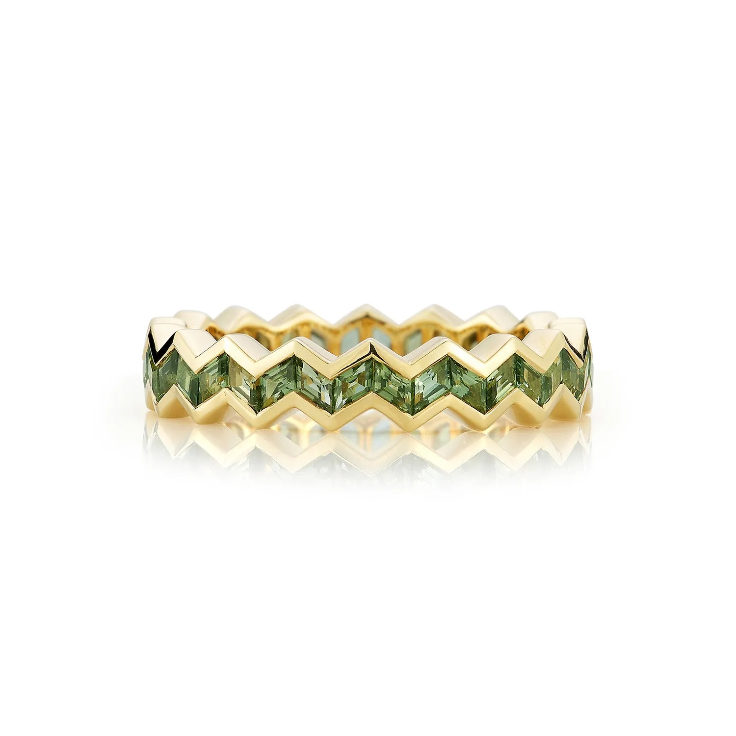 Vibrations Eternity Stacking Ring in Green Sapphire
