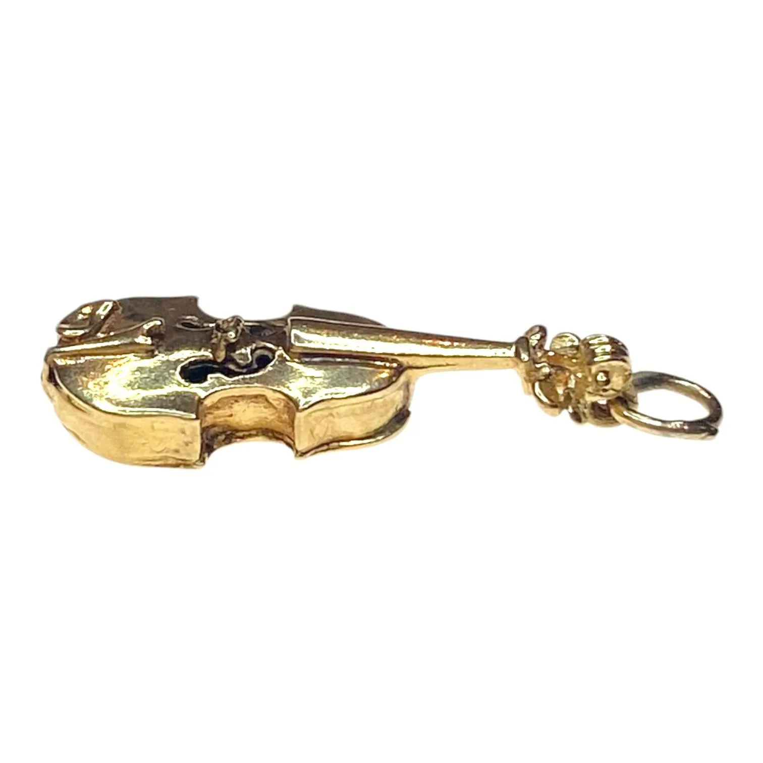 Vintage 14K Yellow Gold Violin Charm Pendant