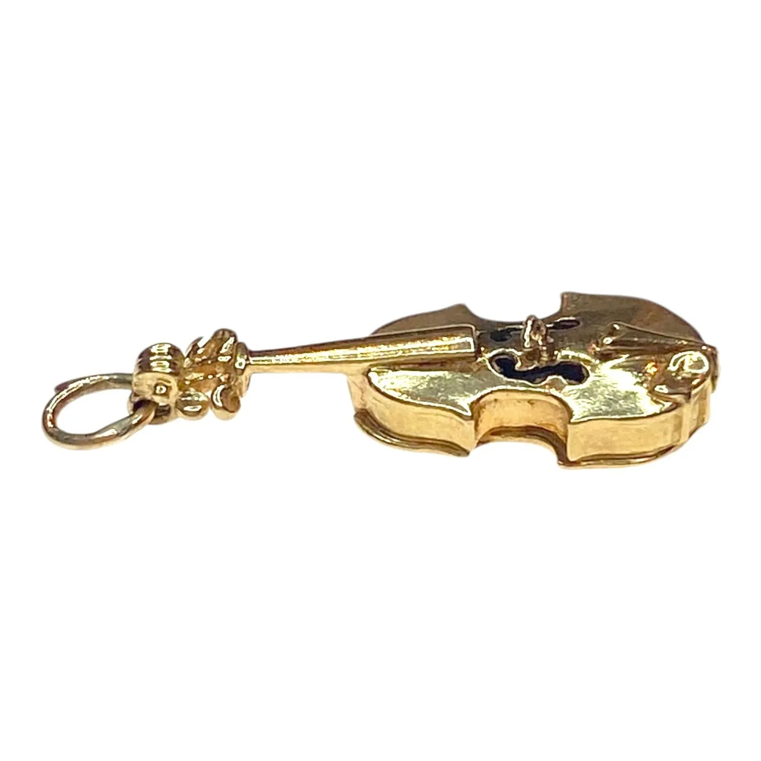 Vintage 14K Yellow Gold Violin Charm Pendant