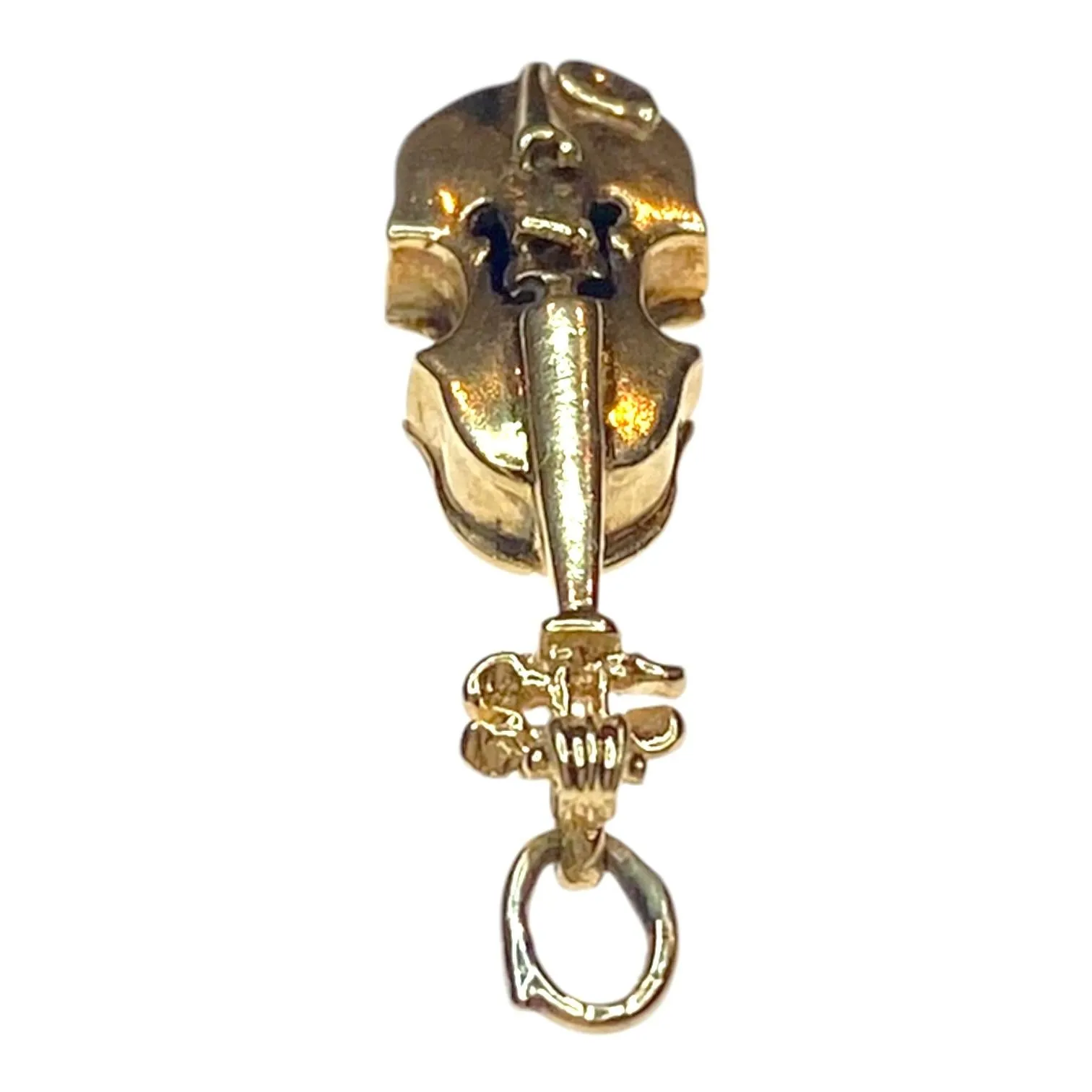 Vintage 14K Yellow Gold Violin Charm Pendant