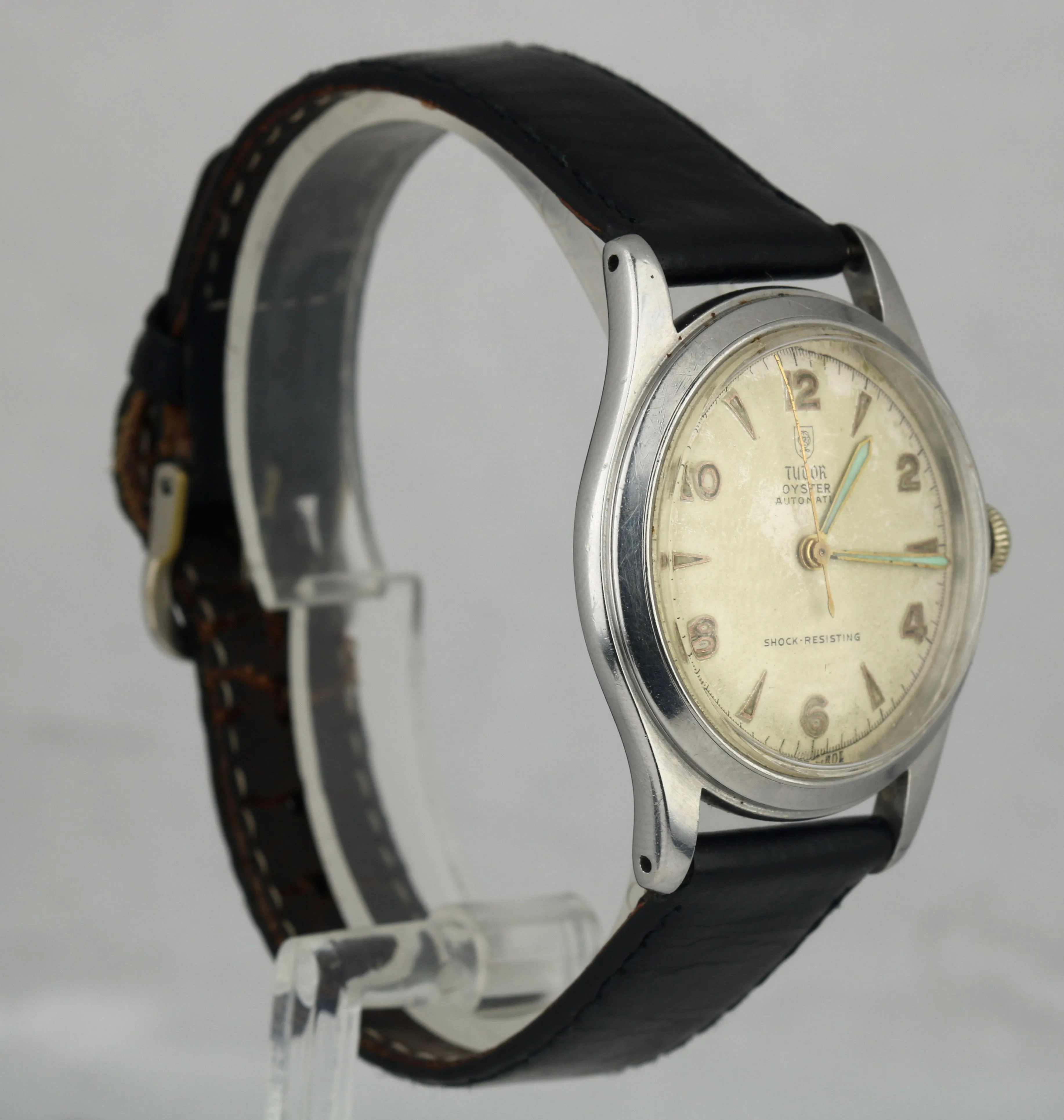 Vintage 1940s Tudor Oyster Automatic Bumper Ref. 951 Stainless Steel 34mm Watch