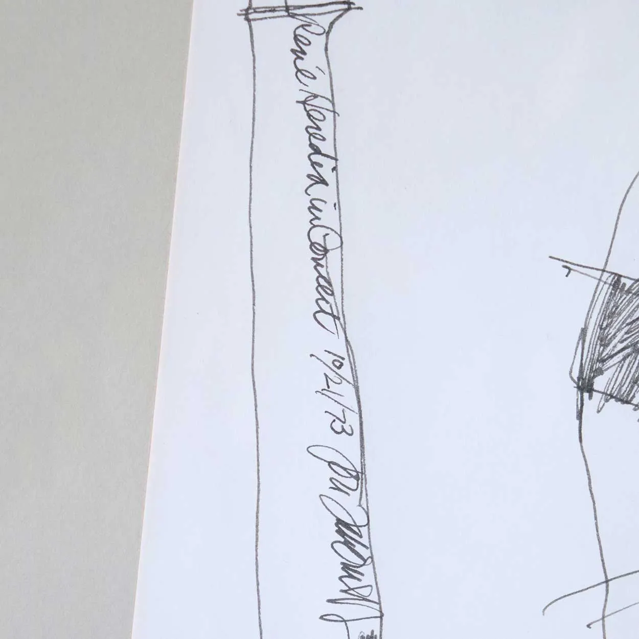 Vintage JON ZAHOUREK Ink Drawing on Paper, Rene Heredia in Concert