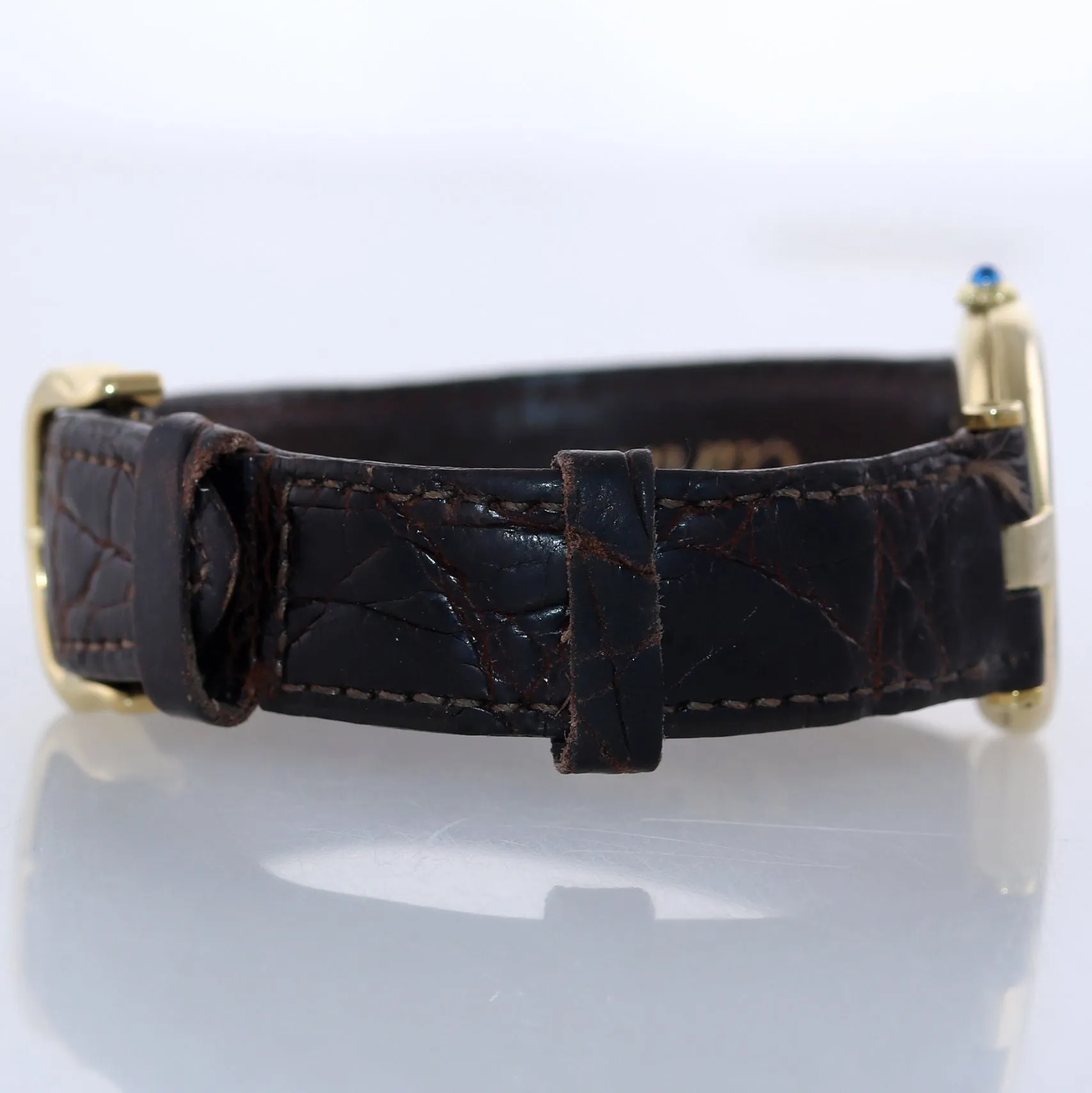 VTG Ladies Must de Cartier Vermeil Gold Ivory Roman Quartz 24mm Watch