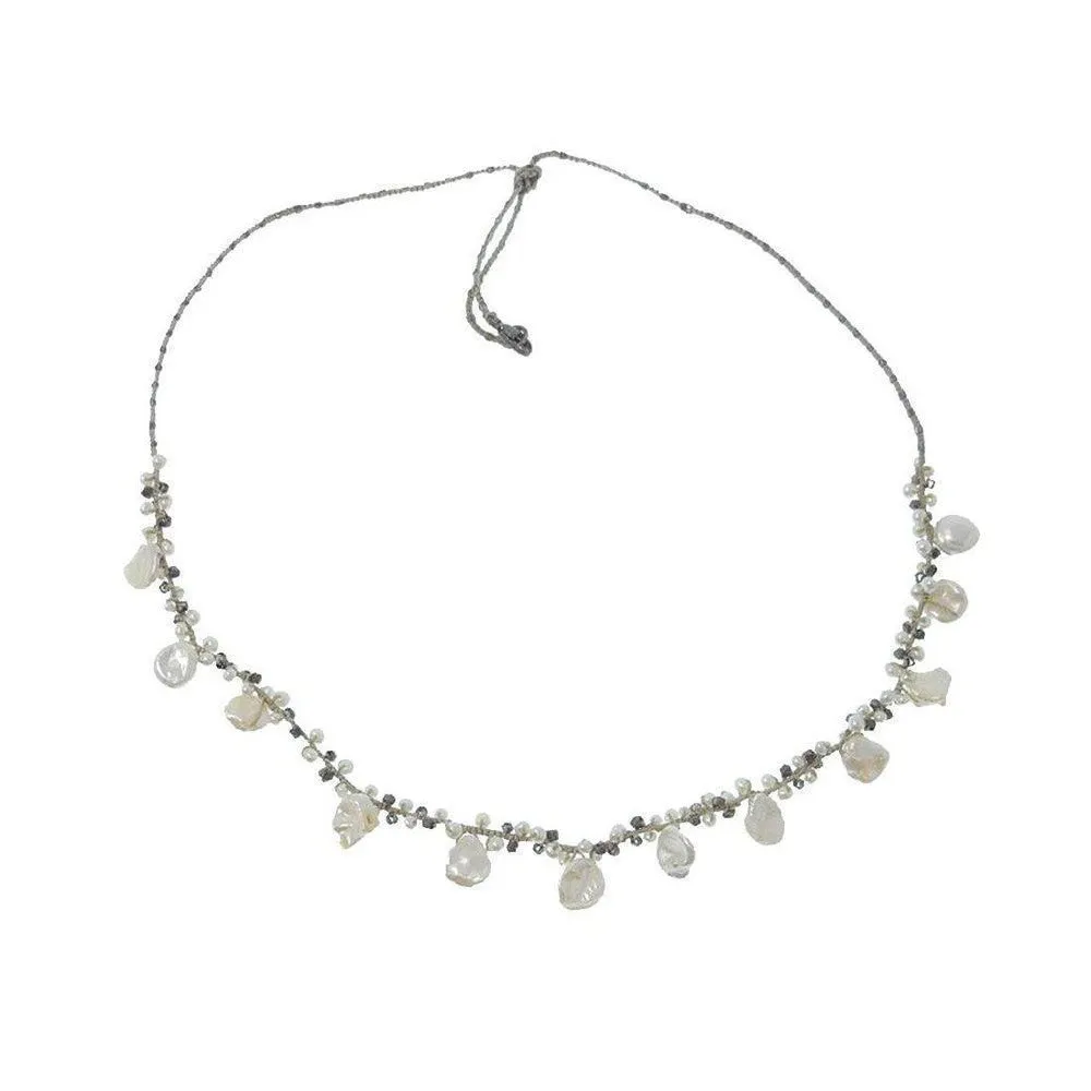 White Coin Pearl Necklace