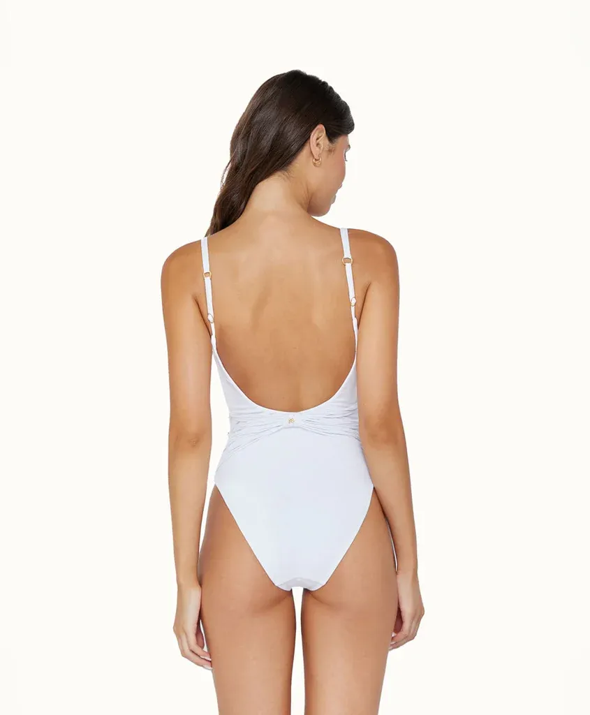 White Sand Beaded Brynn One Piece by PQ Swim