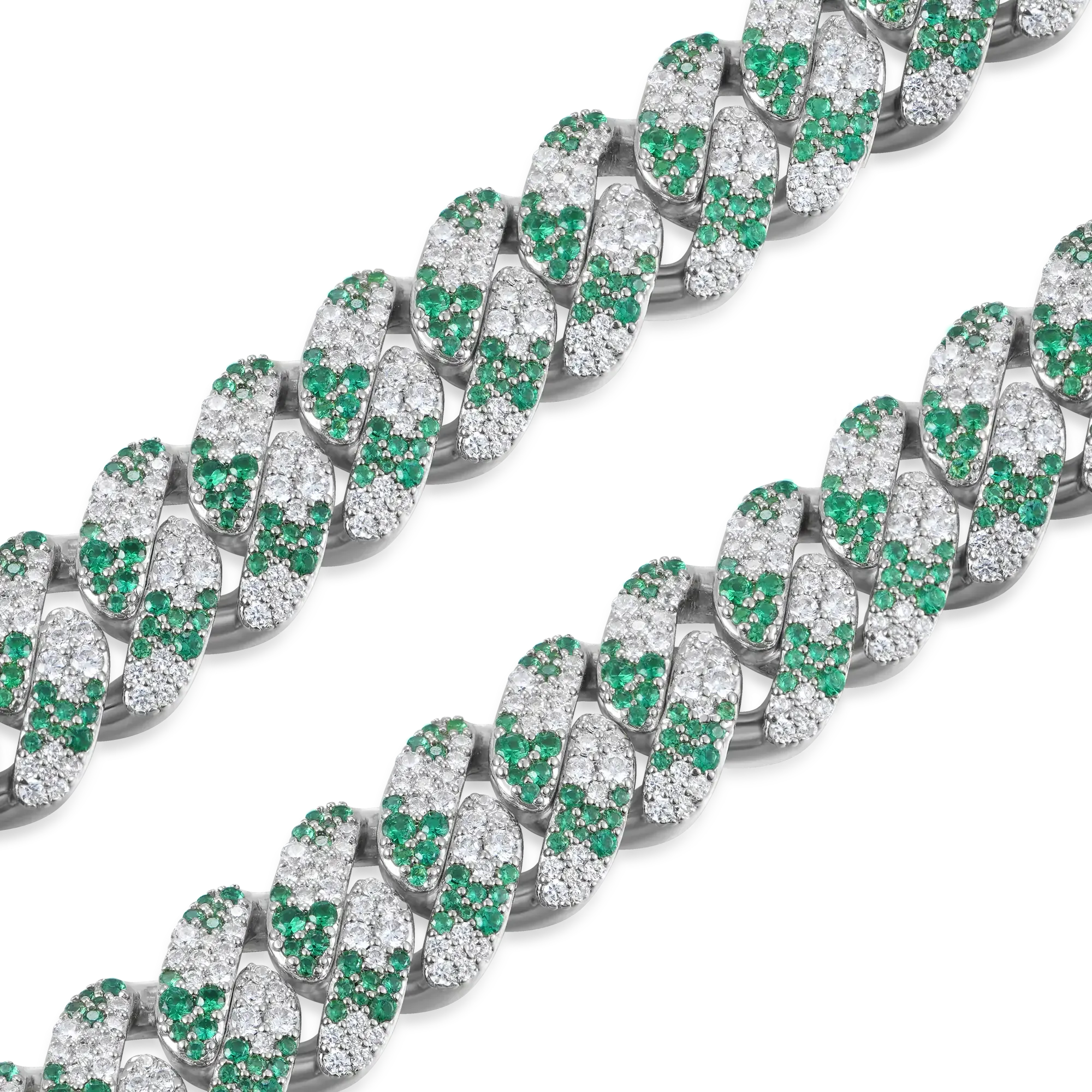 Women's Iced Camouflage Cuban Chain - 12mm