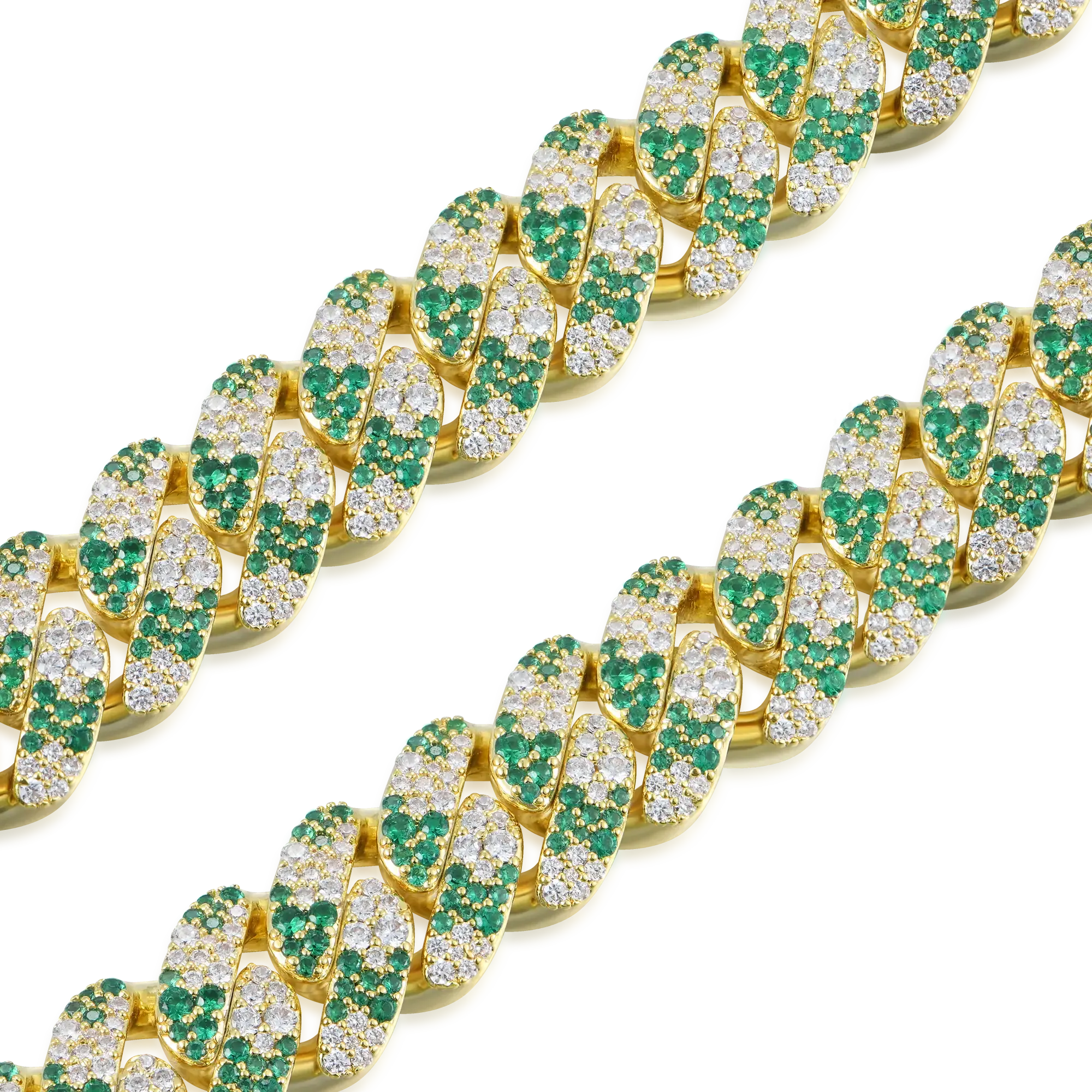 Women's Iced Camouflage Cuban Chain - 12mm