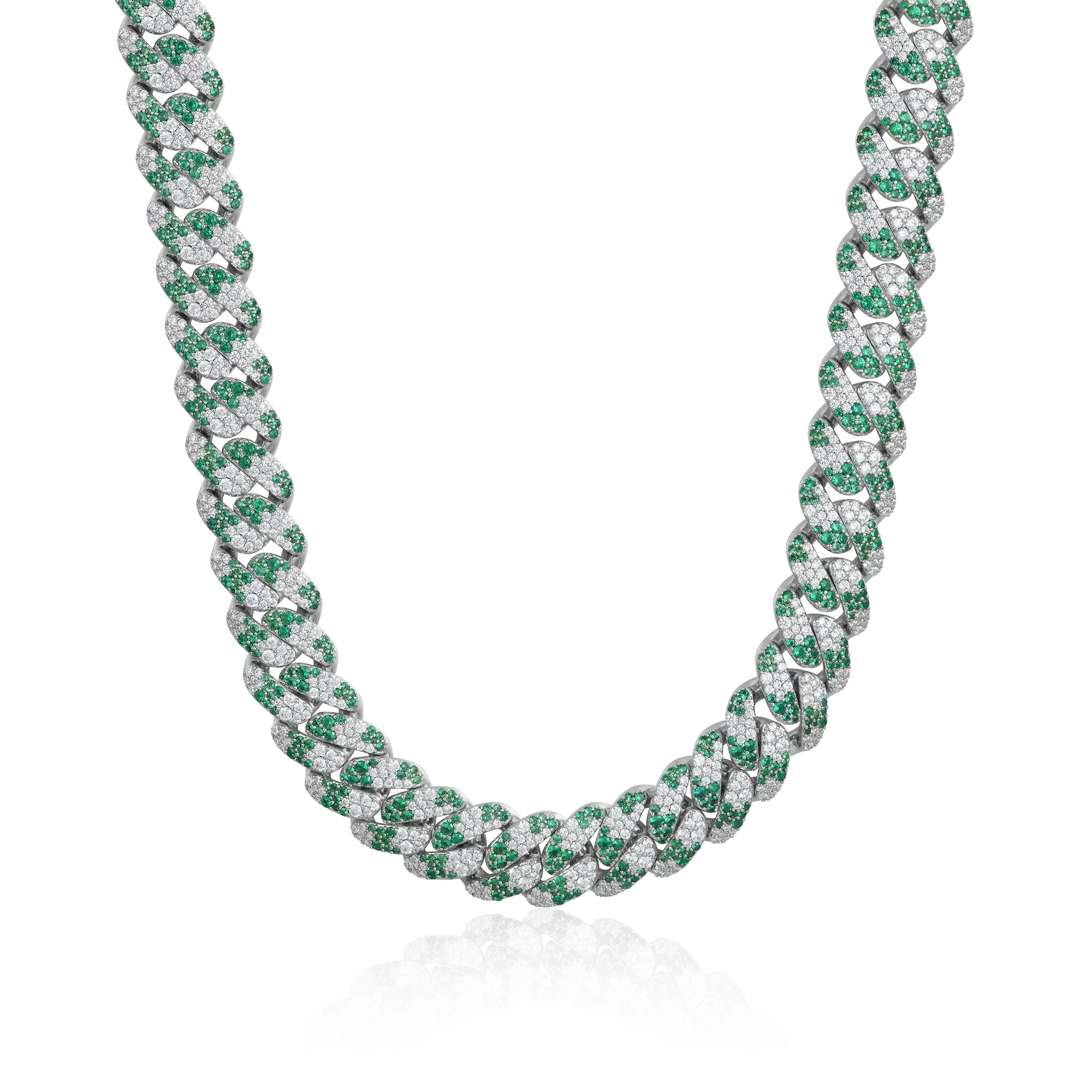 Women's Iced Camouflage Cuban Chain - 12mm