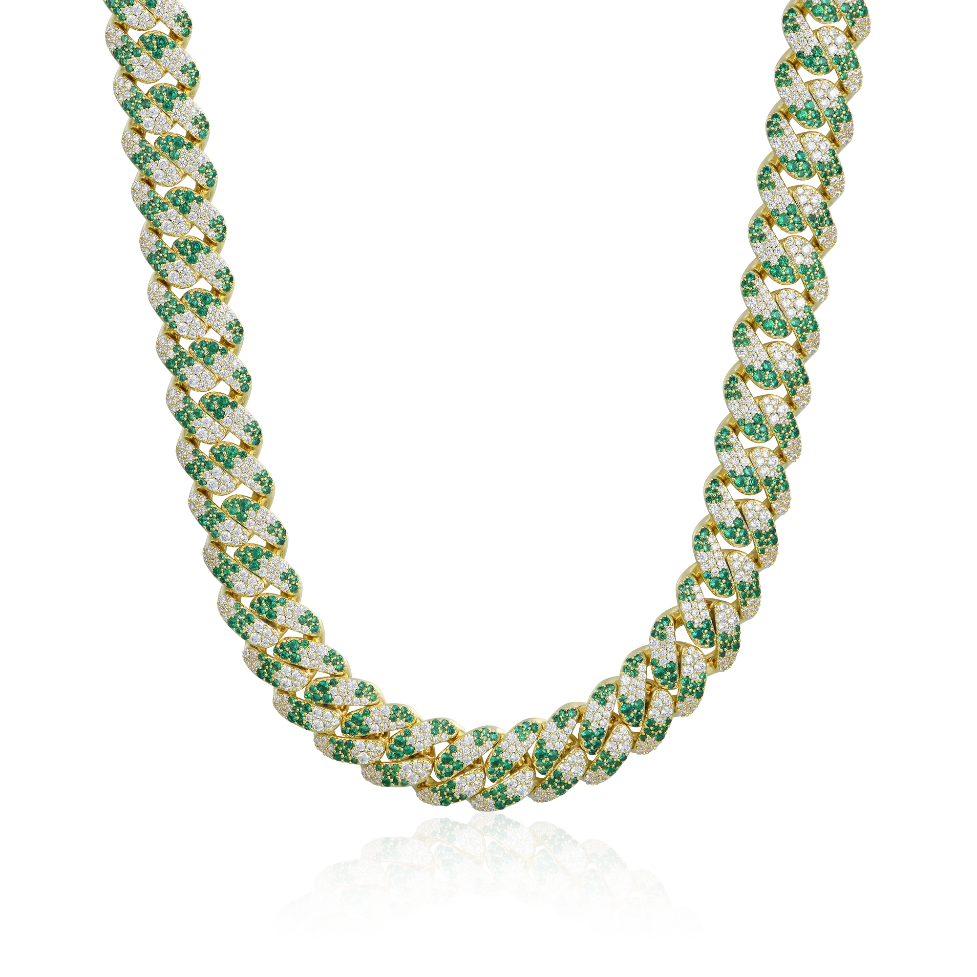 Women's Iced Camouflage Cuban Chain - 12mm
