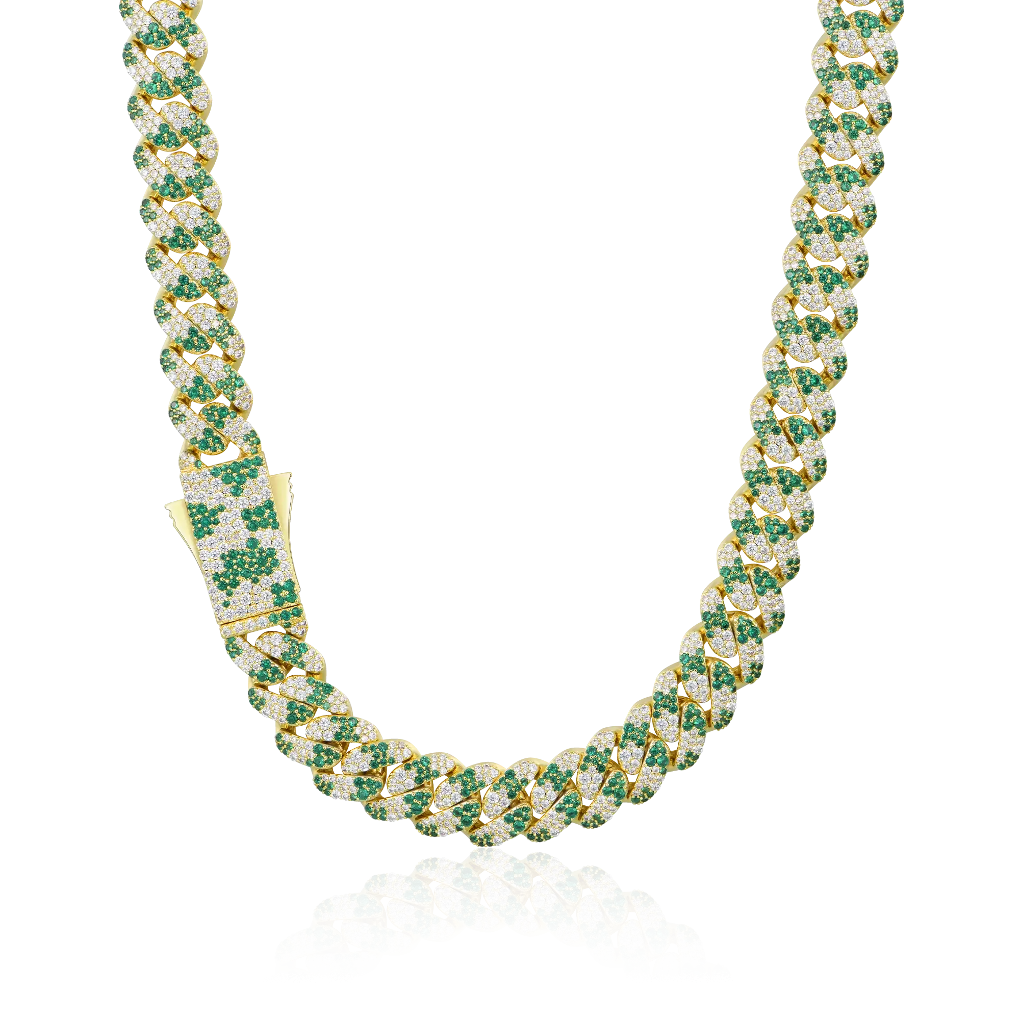 Women's Iced Camouflage Cuban Chain - 12mm