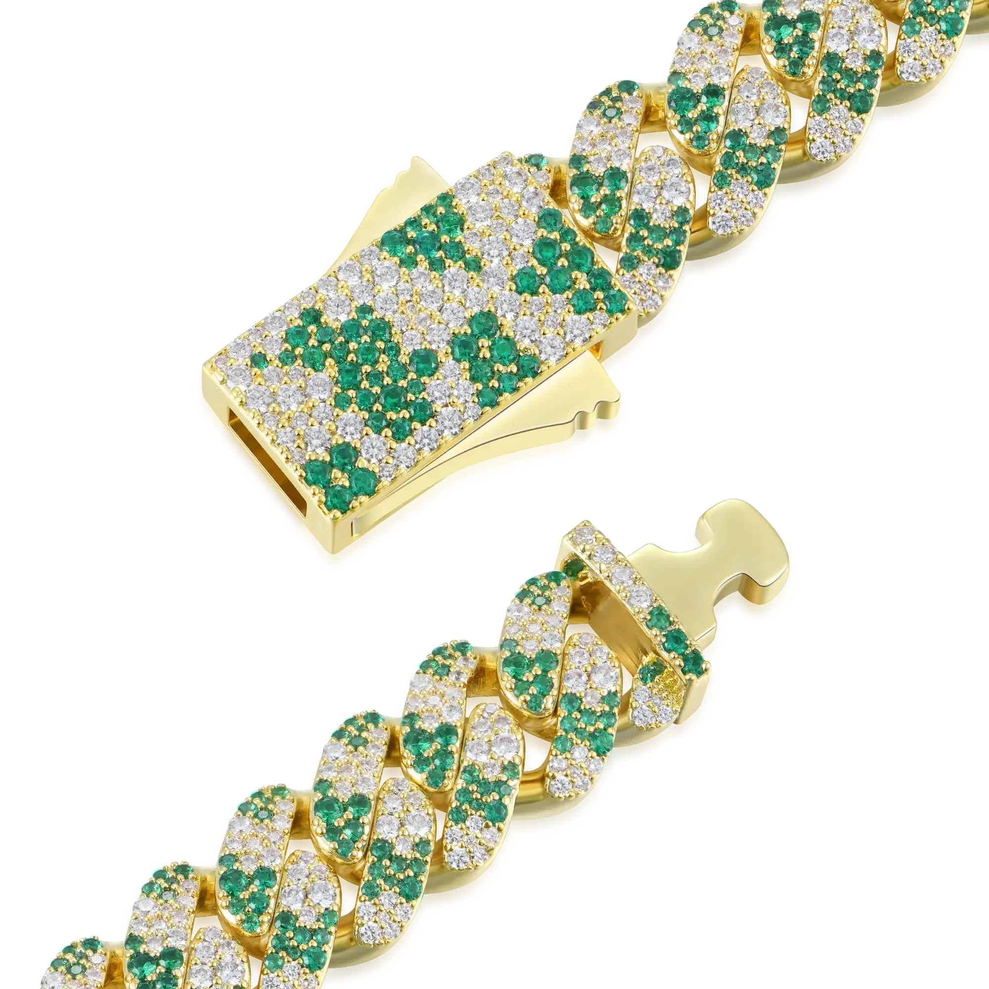 Women's Iced Camouflage Cuban Chain - 12mm