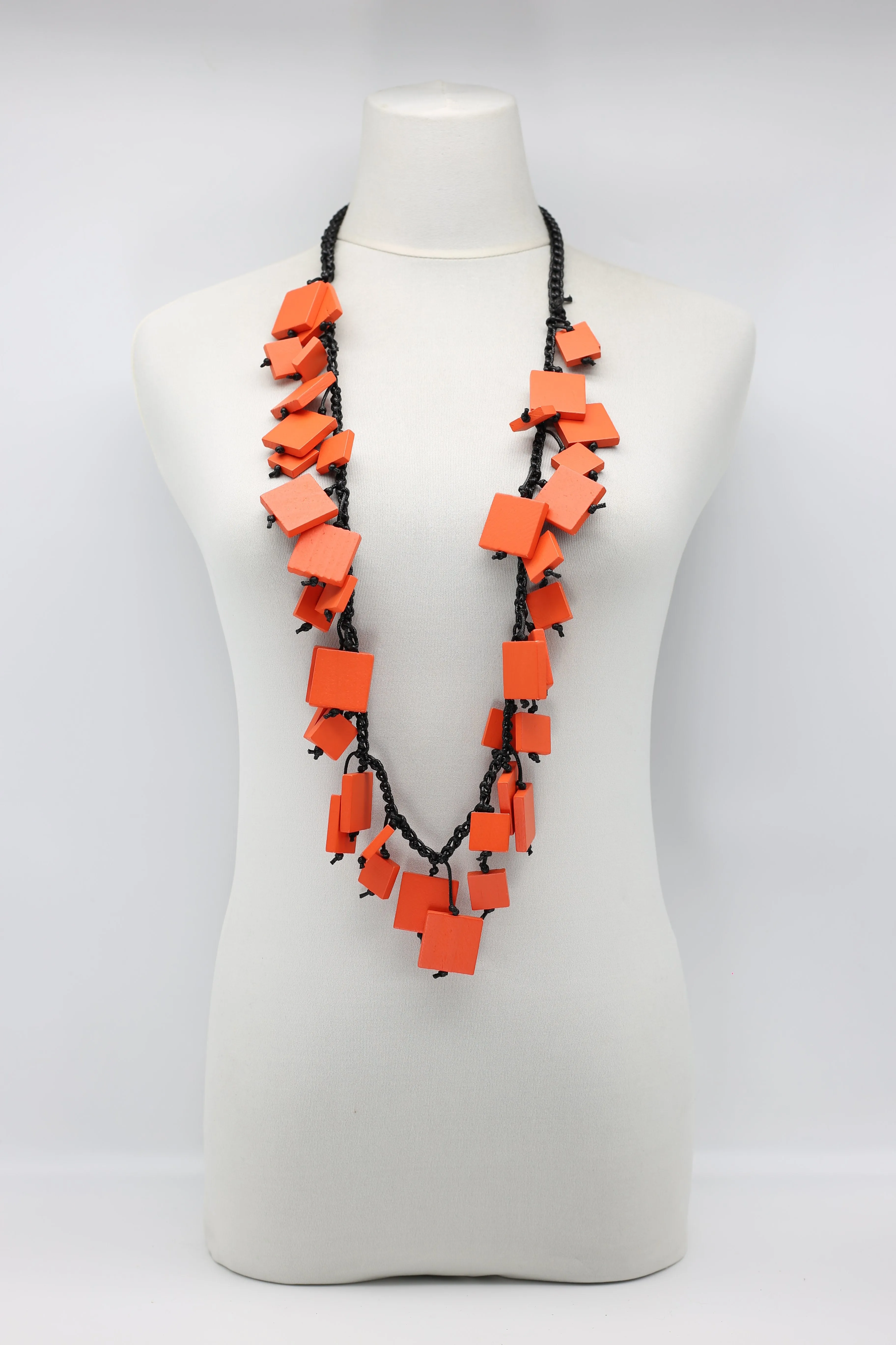 Wooden Squares on Cotton Cord - Short