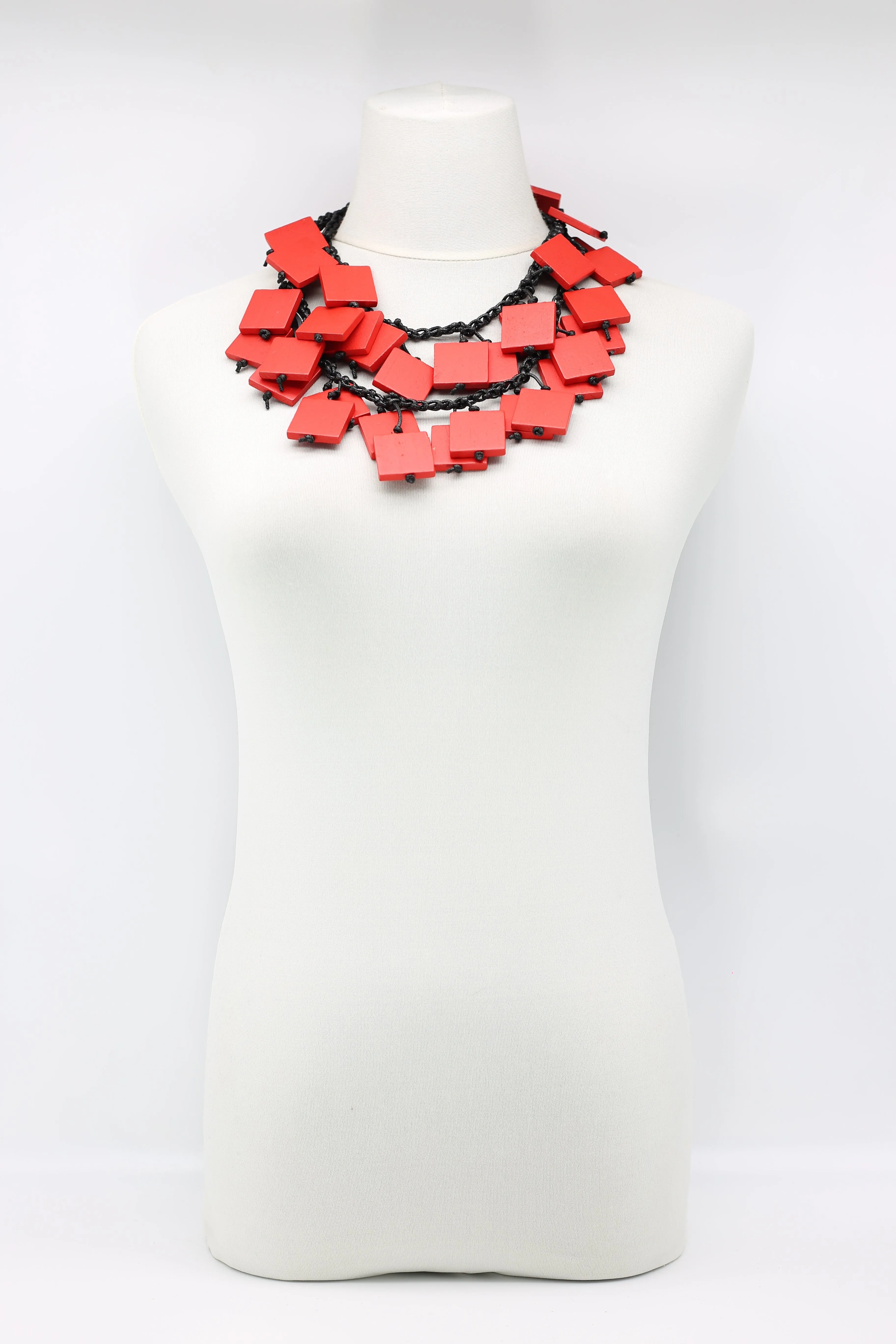 Wooden Squares on Cotton Cord - Short