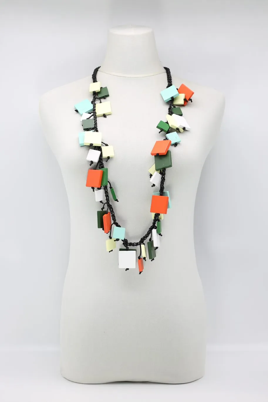 Wooden Squares on Cotton Cord - Short