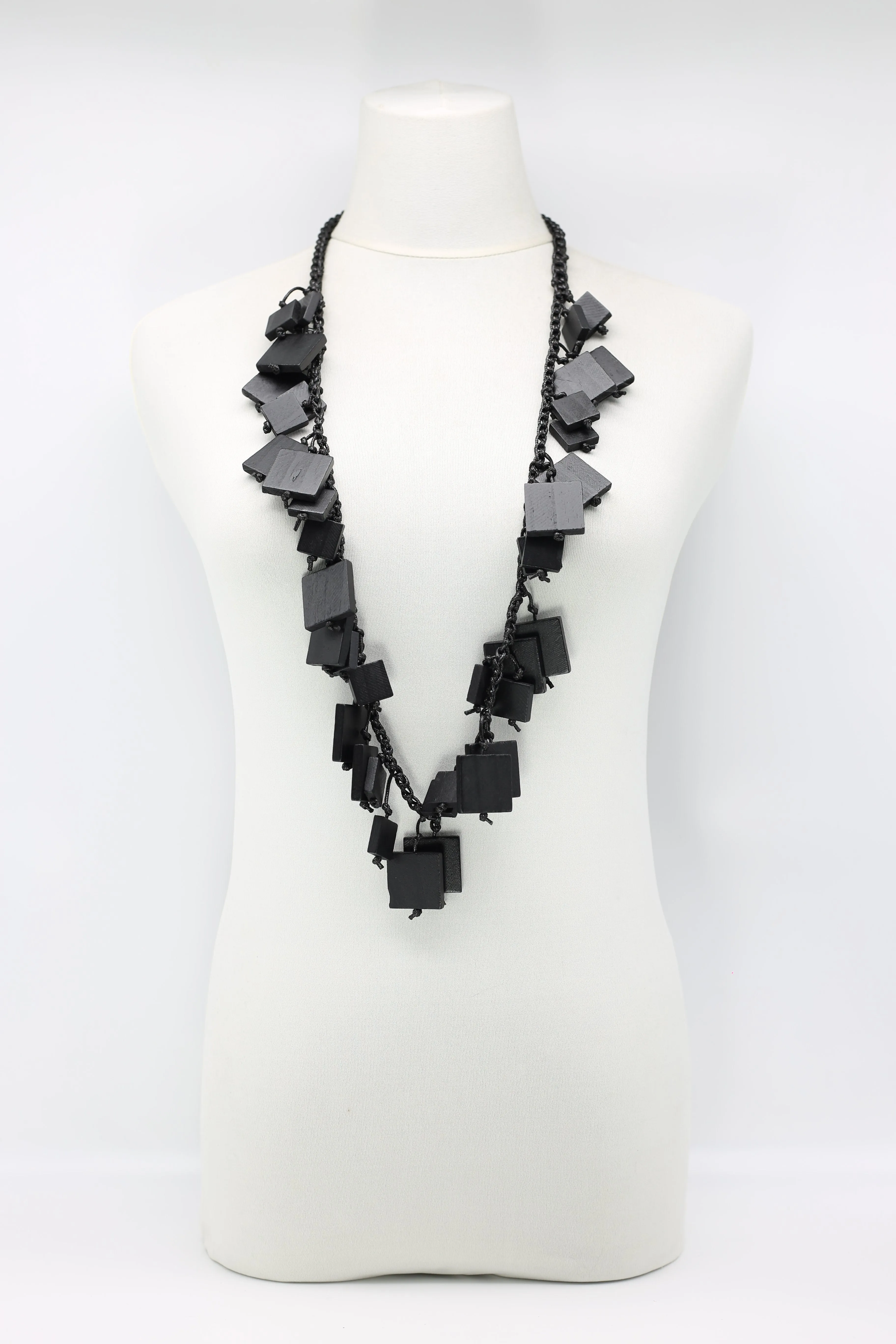 Wooden Squares on Cotton Cord - Short