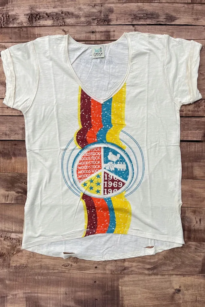Woodstock  V Neck Tee