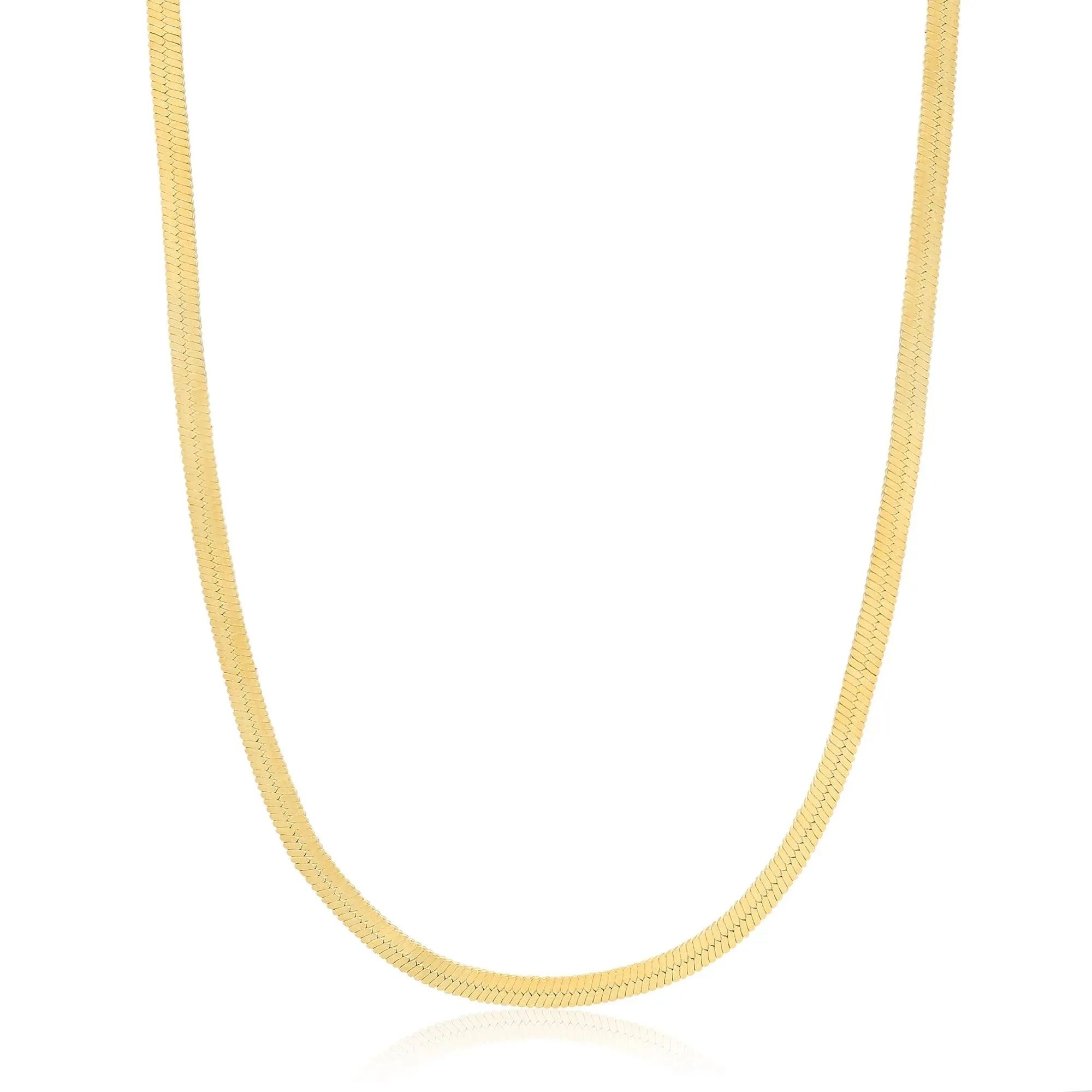 Yellow Flat Chain Necklace