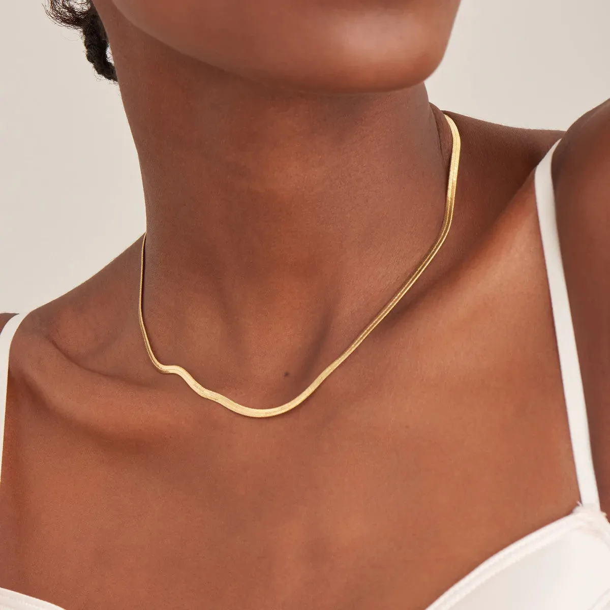 Yellow Flat Chain Necklace
