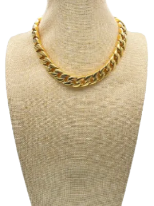Yellow Gold 18k Plated Mini Chunky Chain Necklace