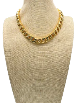 Yellow Gold 18k Plated Mini Chunky Chain Necklace
