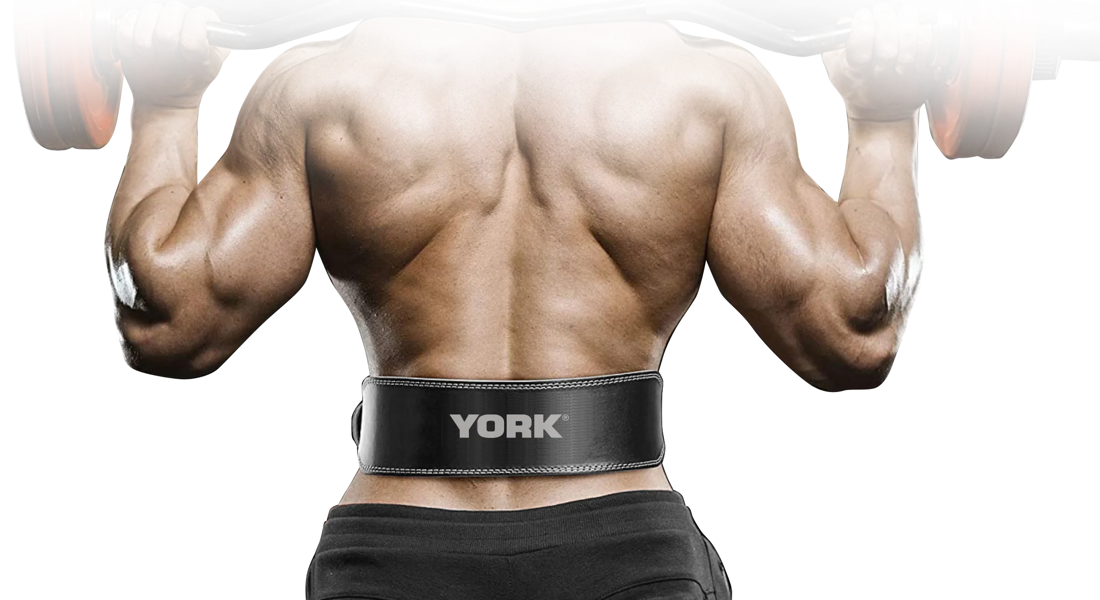 YORK Black Split Leather Belt / Double Stitched